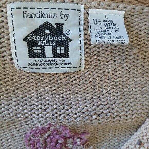 Vintage StoryBook Knits Koala Dreamland Cardigan Sweater Women's L - Picture 5 of 8